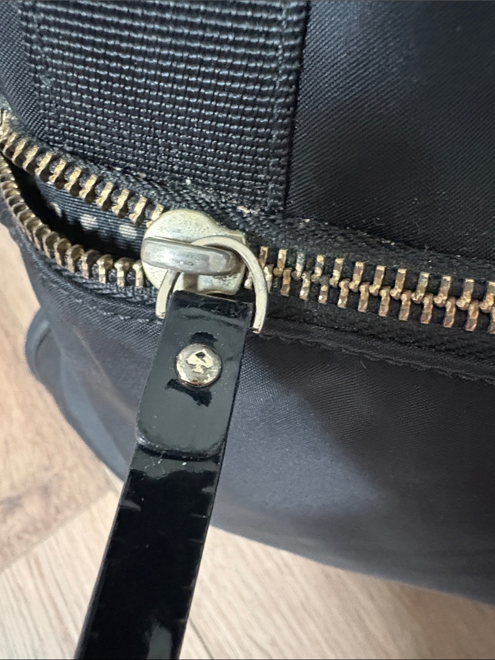 Kate Spade Nylon Tote with Patent Leather Accents & Champagne Gold Hardware 🖤 - Picture 3 of 12